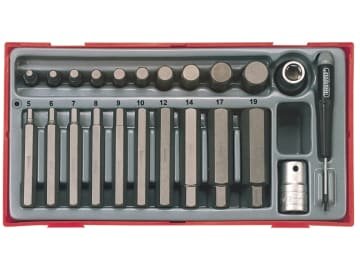 TENTTHEX23 TTHEX23 Metric Hex Bit Socket Set, 23 Piece – 1/2in Drive