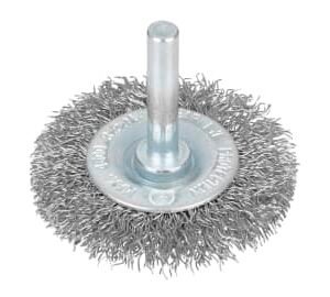 B/S19221 Flat Steel Wire Wheel Brush 50mm x 6mm Arbor