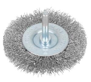 B/S19222 Flat Steel Wire Wheel Brush 75mm x 6mm Arbor