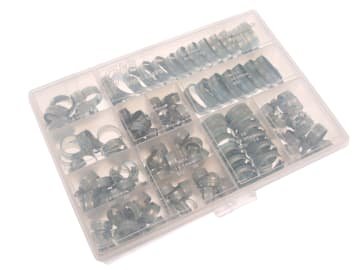 JUBHCP Workshop Pack 143 Assorted Hose Clips (Mild Steel)