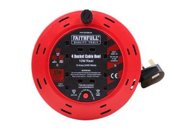 FPPCR10M10A Cable Reel 240V 10A 4-Socket 10m